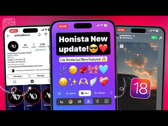 Honista V10 New   iOS INSTAGRAM | Share Reels Like iPhone Story + iOS 17.4 Emojis & New Features