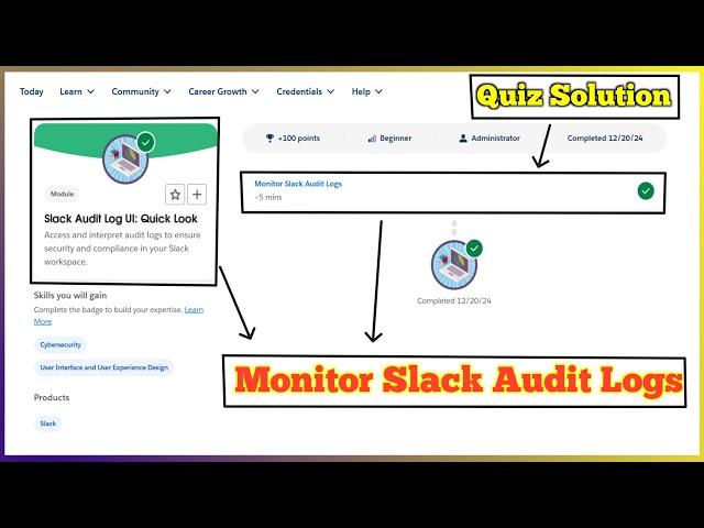 Monitor Slack Audit Logs | Slack Audit Log UI: Quick Look | Quiz Solution