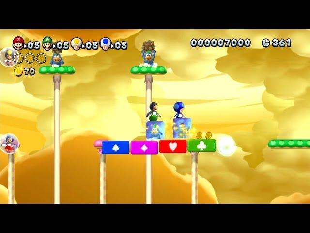 New Super Mario Bros. U -- Boost Mode Ice Fun in Lemmy's Swingback Castle and Dry Desert Mushrooms