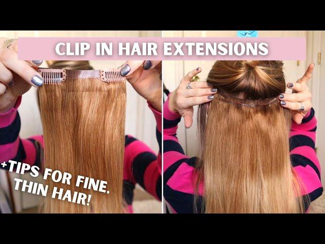 CLIP IN EXTENSIONS FOR FINE HAIR // How to Apply Seamless Clip-in Hair Extensions on Thin Hair