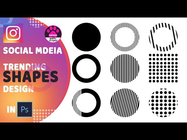 How to make modern social media custom ellipse shapes in Photoshop tutorial Instagram ads design