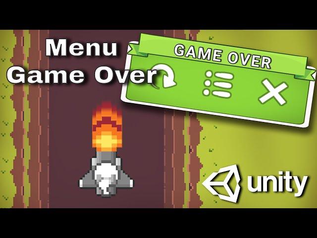 Cómo crear un menú de game over y que se abra cuando eliminan al jugador en Unity