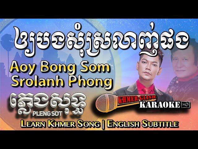 Khmer Karaoke - Aoy Bong Som Srolanh Phong ឲ្យបងសុំស្រលាញ់ផង ភ្លេងសុទ្ធ [English Sub Sing Along]