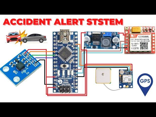 Vehicle Accident Alert System Using Accelerometer GPS And GSM | ADXL 335