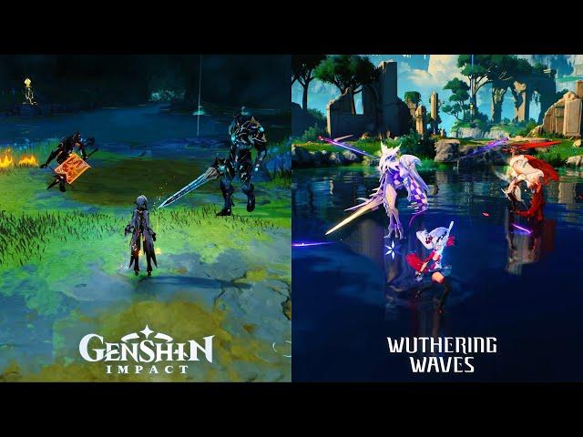 Genshin Impact vs Wuthering Waves! Special Enemy Gameplay