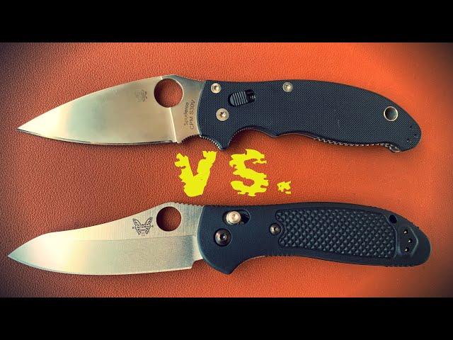 Battle of the Blades: Benchmade Griptillian Sheepsfoot VS Spyderco Manix 2!