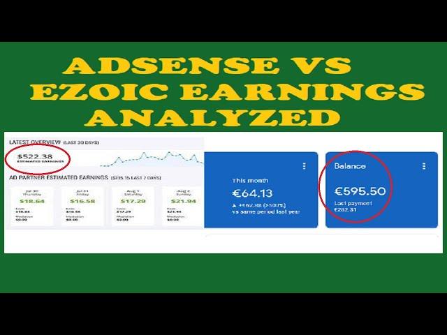 Comparing Ezoic ads and google adsense and which has more earnings from website traffic