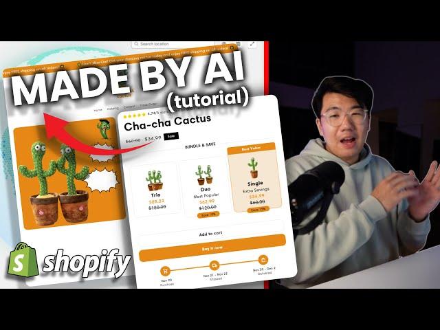 How to design a one product shopify store with AI (step by step) | TUTORIAL