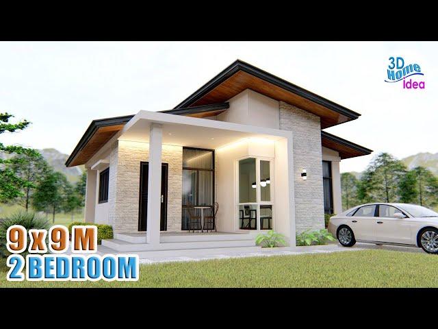 SMALL HOUSE DESIGN IDEA | 9 X 9 meters with 2 bedroom ( Simple Life )