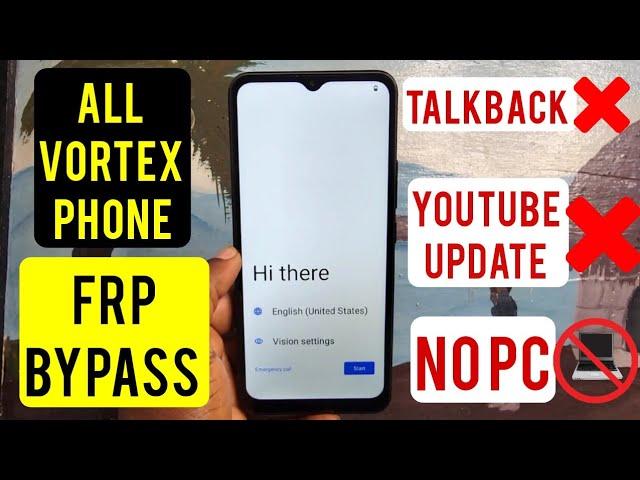 All Vortex Frp Bypass Android 13, 14 Google Account Remove Without Pc | No Talkback