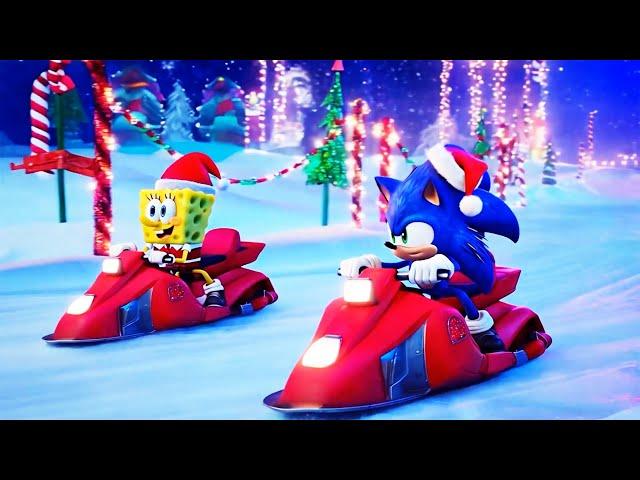 Christmas Spongebob and Sonic Hedgehog Holidays Adventure