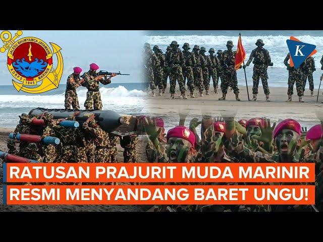 Momen Upacara Pembaretan Prajurit Muda Korps Marinir, Resmi Sandang Baret Ungu!