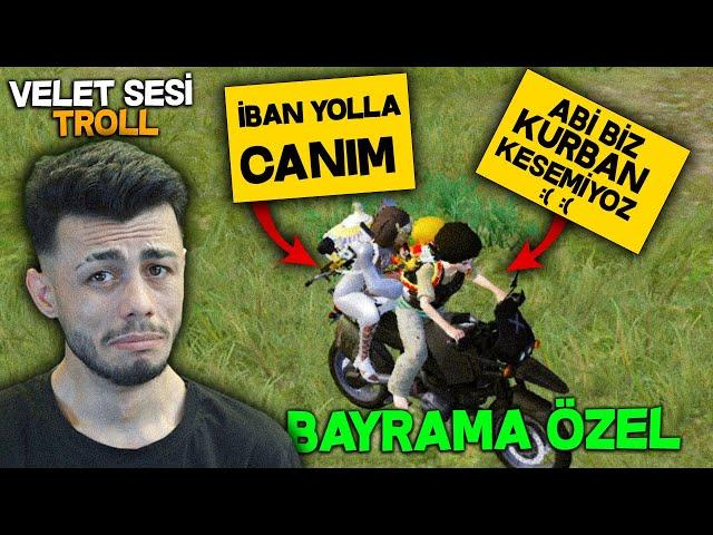 KURBAN KESEMİYORUZ DİYE AĞLADIM !! VELET SESİ TROLL !! | PUBG Mobile