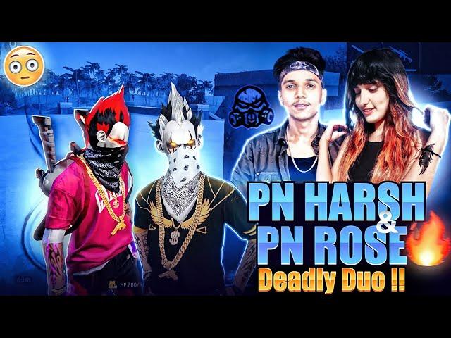 PN HARSH  &  PN ROSE  Deadly Duo  || Most Insane Full Map Game - Garena Free Fire