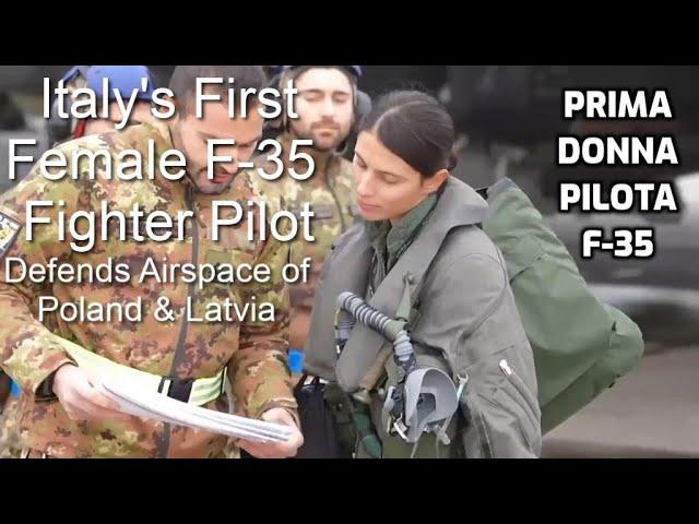 Donna pilota F-35, Capitano Giulia [Female F-35 Fighter Pilot Defends Poland-Latvia Airspace]