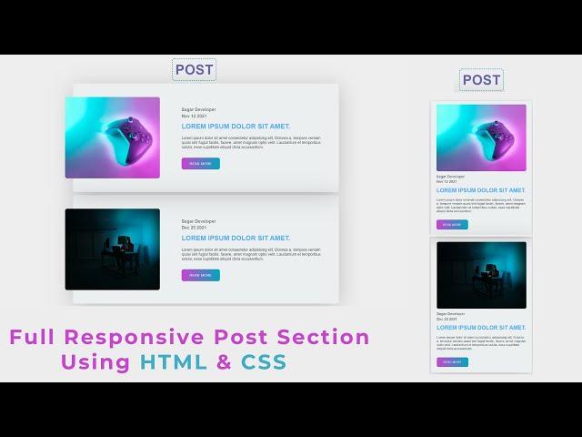 How To Create a Responsive Blog Post layout with CSS |Responsive |