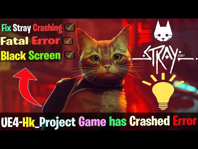 Stray PC Startup Crashing Fix UE4-Hk_project Game has Crashed Error,LowLevelFatalError, Black screen