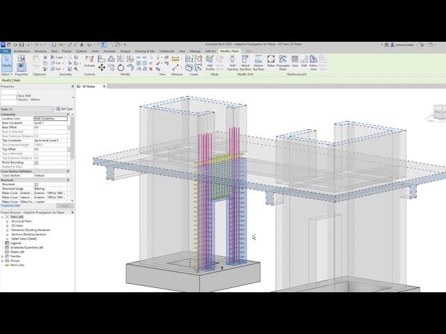 Revit 2023 - Adaptive propagation for rebar