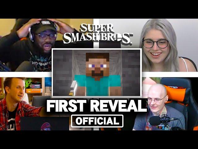 All Reactions to Minecraft Steve Reveal Trailer - Super Smash Bros. Ultimate