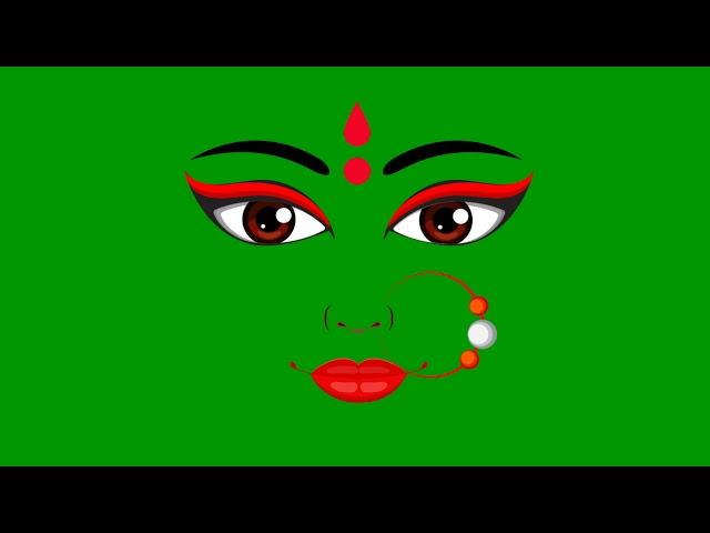 God Durga Devi Animated Face in green screen ||Creative Designs YT||