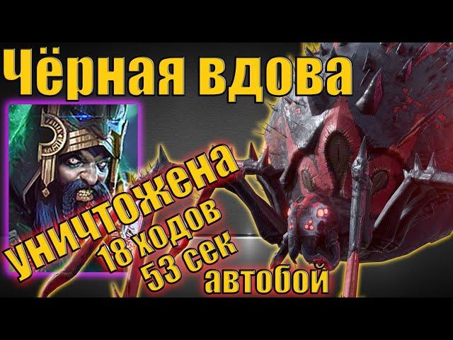 Чёрная Вдова уничтожена! Любая сложность на авто, 18 ходов 50 секунд | Raid SL