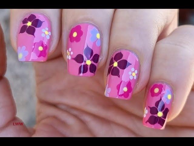 PINK FLORAL NAIL ART / Pastel SUMMER NAILS Tutorial For Beginners! - MANICURE 2022