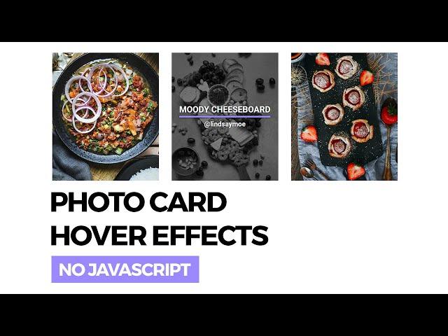 Photo Card Hover Effects - no Javascript