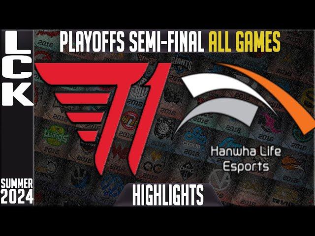 T1 vs HLE Highlights ALL GAMES | LCK Playoffs Summer 2024 Semi-Finals | T1 vs Hanwha Life Esports