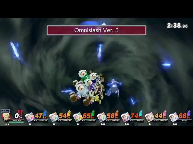 Cloud’s Omnislash Ver. 5 with 14 Ice Climbers | Super Smash Bros. Ultimate