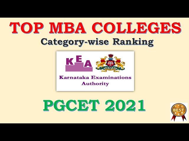 Top MBA Colleges-Category Wise | PGCET | KEA | MBA