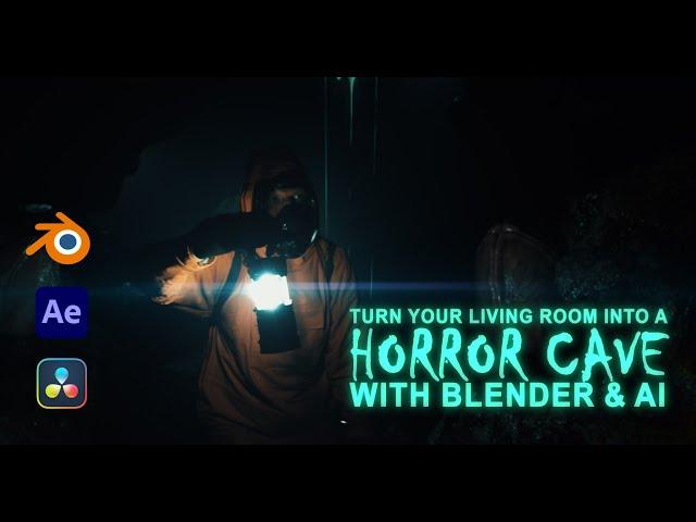 Turn your Living Room into a Horror Cave with Blender and AI  #blender #ai  #aftereffects