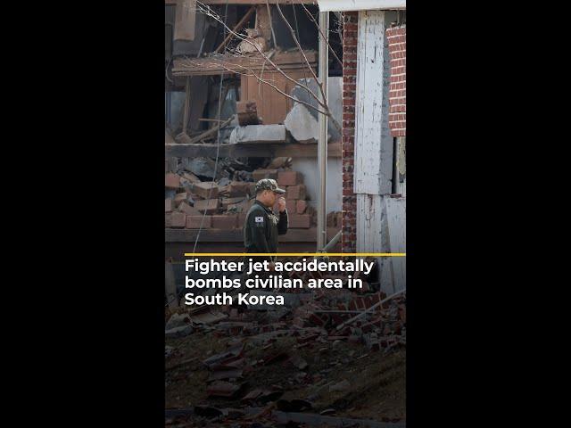 Moment fighter jet accidentally bombs civilian area in South Korea | AJ#shorts