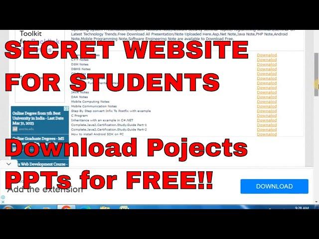 Download Free Projects | Download Free PPT | Study Material