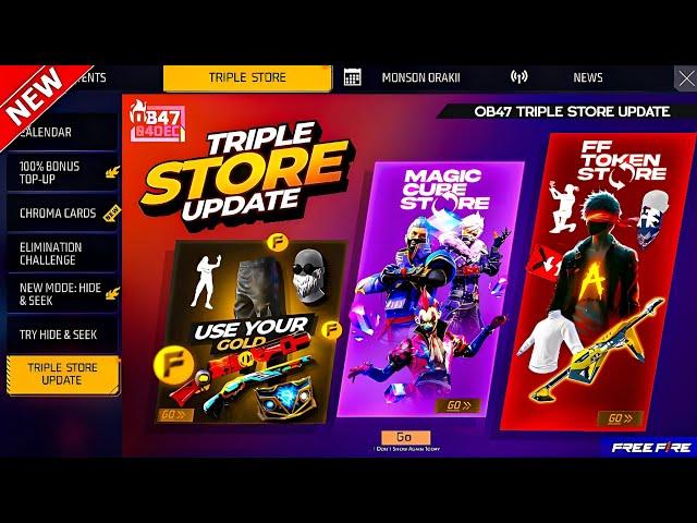 Triple Store Update Free Fire | Free Fire New Event | Ff New Event Today | Upcoming new event ff