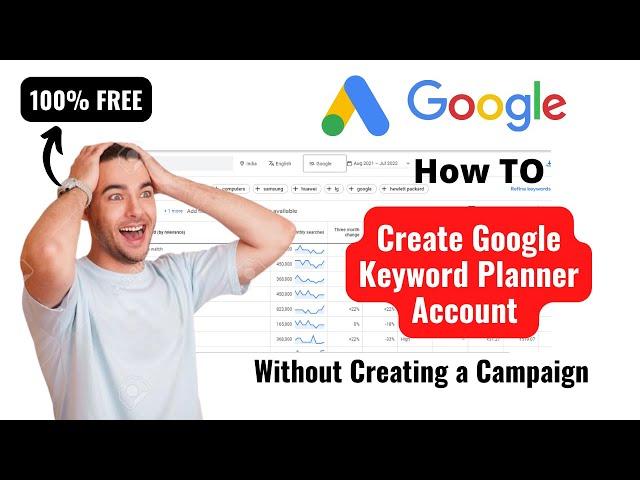 How to Create Google Keyword Planner Account I Google Ad Account 2024 I Setup Google Keyword Planner