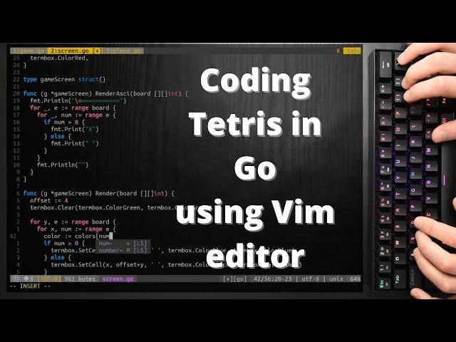 ASMR Coding a Tetris Game- GoLang Programming No Talking