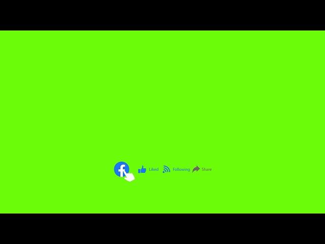 Animation of Facebook page green screen | effect of sound | Like, follow, Share