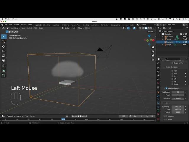 【Blender Simulation】11  How to set the adaptive domain resolution margin and threshold
