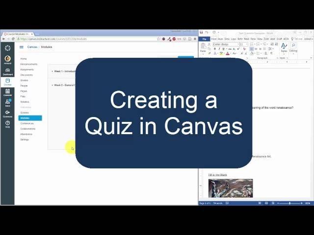 Creating a Quiz in Canvas Instructure