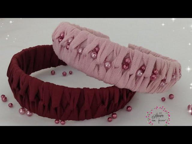 TIARA COM FIO de MALHA  Pap-Diy Ribbon Bow  Jaqueline Kelle