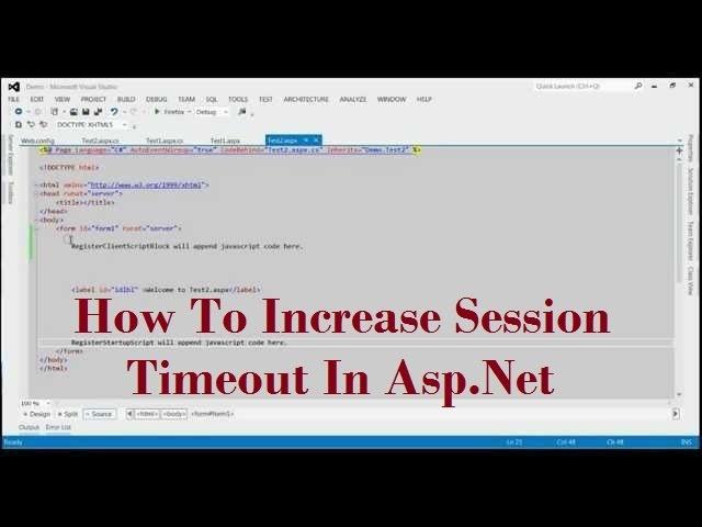 How To Increase Session Timeout In Asp.Net