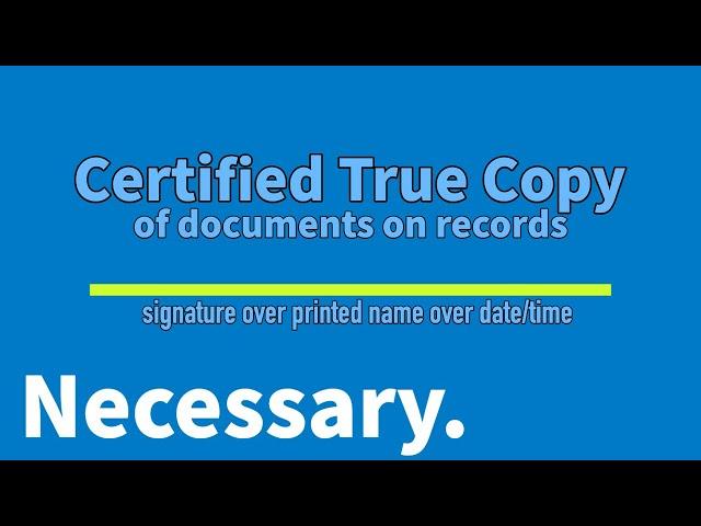 Certified true copy rubber stamp legal basis and importance to photocopied evidence of taxpayers