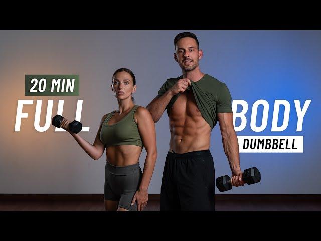 20 MIN FULL BODY DUMBBELL WORKOUT - Strength Training At Home (No Repeats)