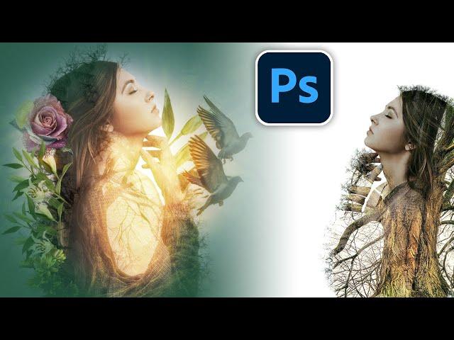 BETTER way to do Double Exposure effect in Photoshop