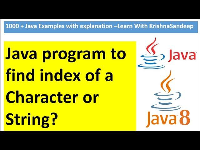 How to find index of a character or string in java?