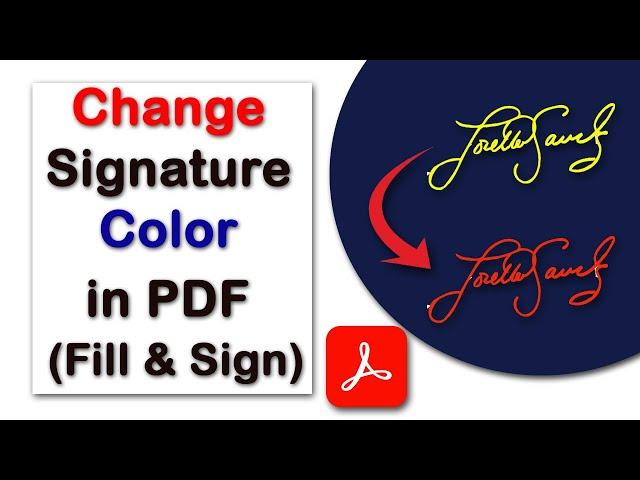 How to change signature color in pdf Fill and Sign with Adobe Acrobat Pro DC