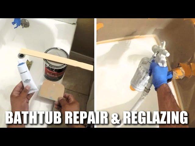 HOW TO REGLAZE and REPAIR A BATHTUB using TOPKOTE Bathtub Refinishing Coating | DP TUBS