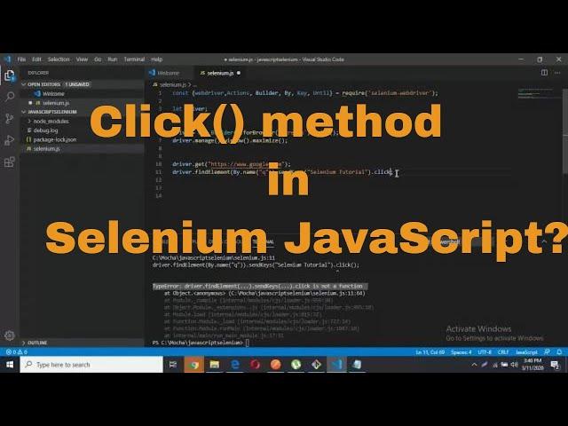 how to click an element in selenium webdriver using javascript || click() method Selenium Javascript