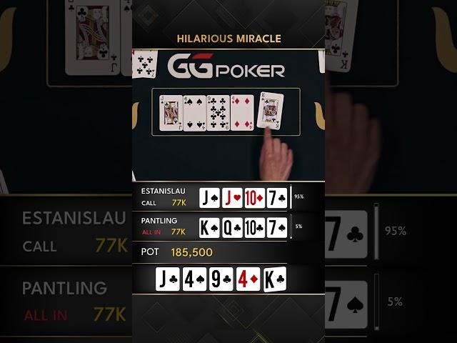 Hilarious Miracle  #tritonpoker #poker #shorts