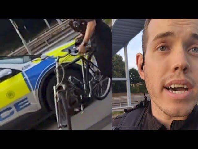 Police officer steals a bicycle to arrest me